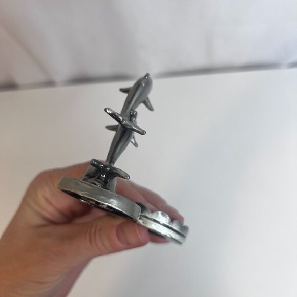 Pewter Dolphin Figurine Tea Light Candle Holder Silver Metal - Picture 6 of 8